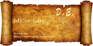 Dürr Edit névjegykártya